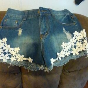 Blue jean shorts
